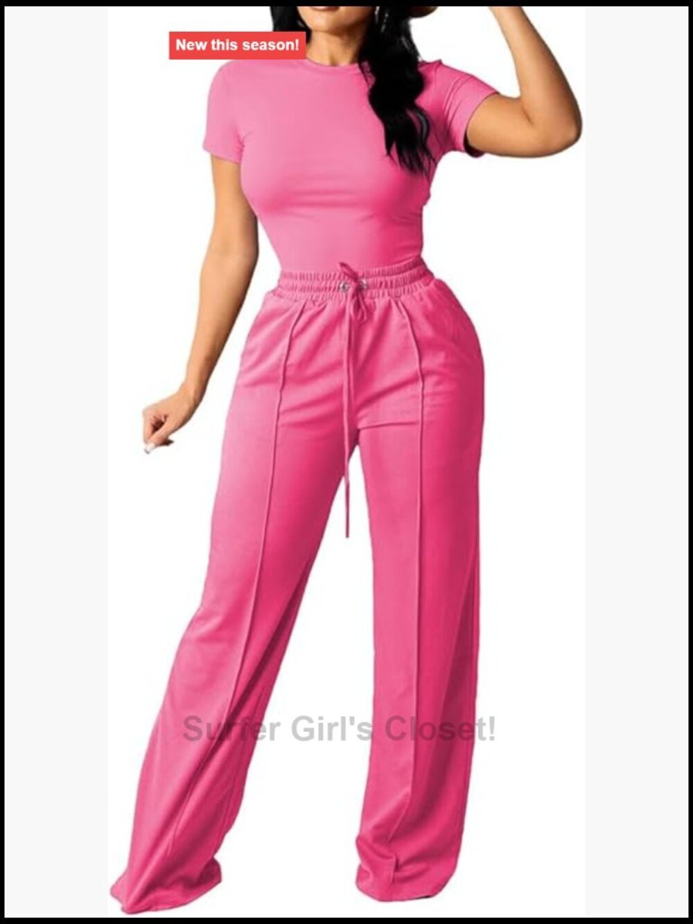 Women's 2 Piece Lounge Set Wide Leg Pants Tracksuit